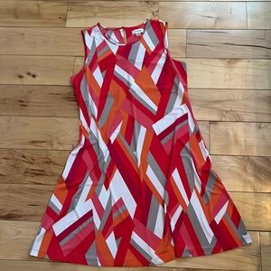 Calvin Klein colorful pink geometric shift dress Size 10